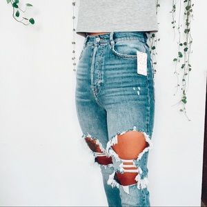 Free People Blue distressed jeans